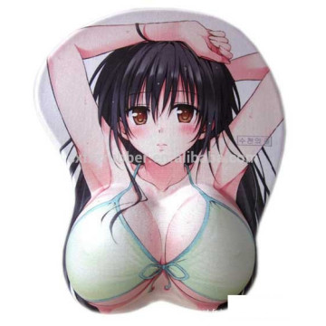 Tapis de souris au poitrine gely girl sexy lucy sexy, coussin de souris en silicone personnalisé